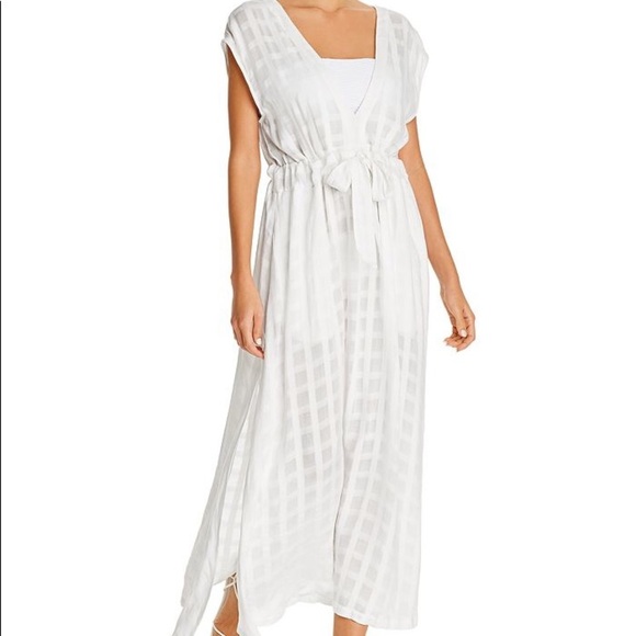 NWT Polo Ralph Lauren Women's Coverup Dress Medium White Plaid Checkered - Picture 1 of 4